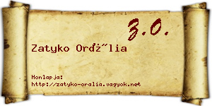 Zatyko Orália névjegykártya